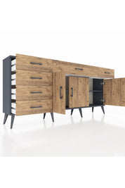 Arges Konsol 2 Raflı 6 Çekmeceli 3 Kapaklı 176x30x83 - S148M032V12A