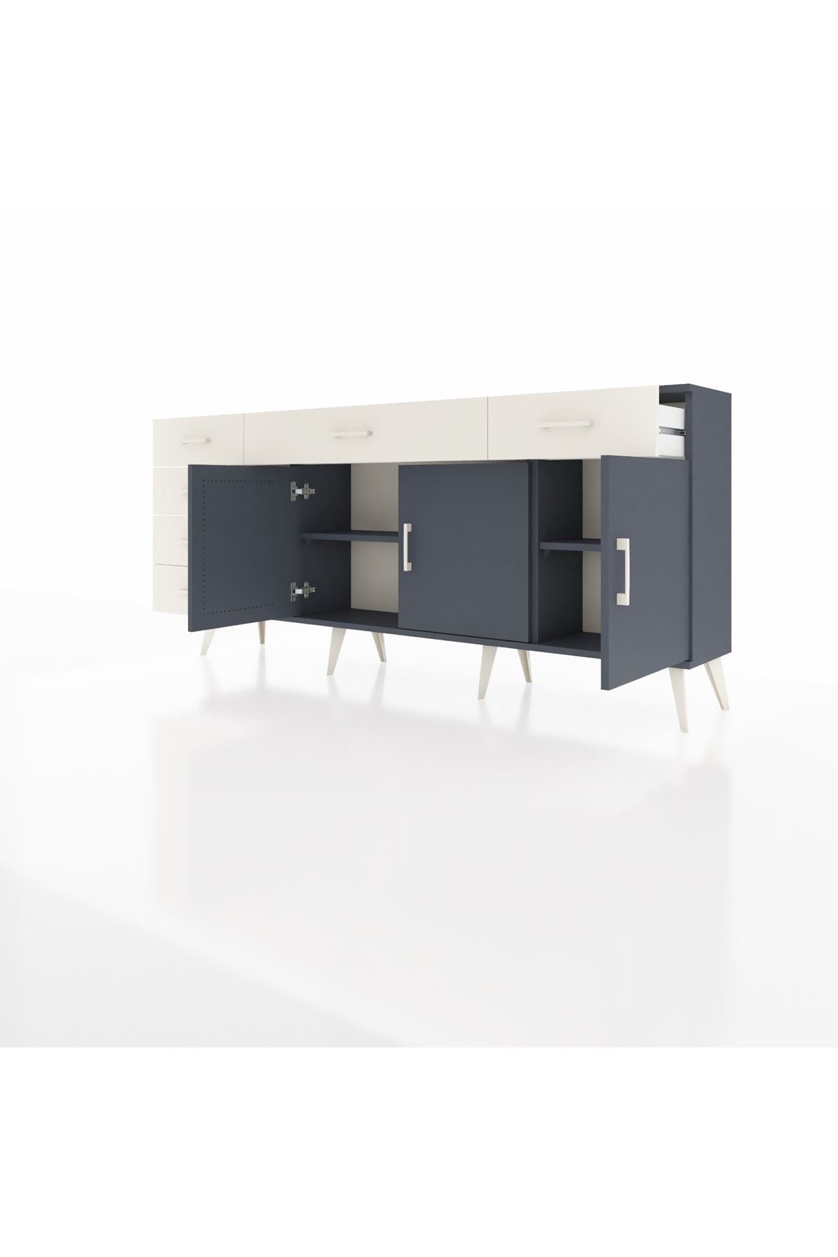 Arges Konsol 2 Raflı 6 Çekmeceli 3 Kapaklı 176x30x83 - S148M032V16A