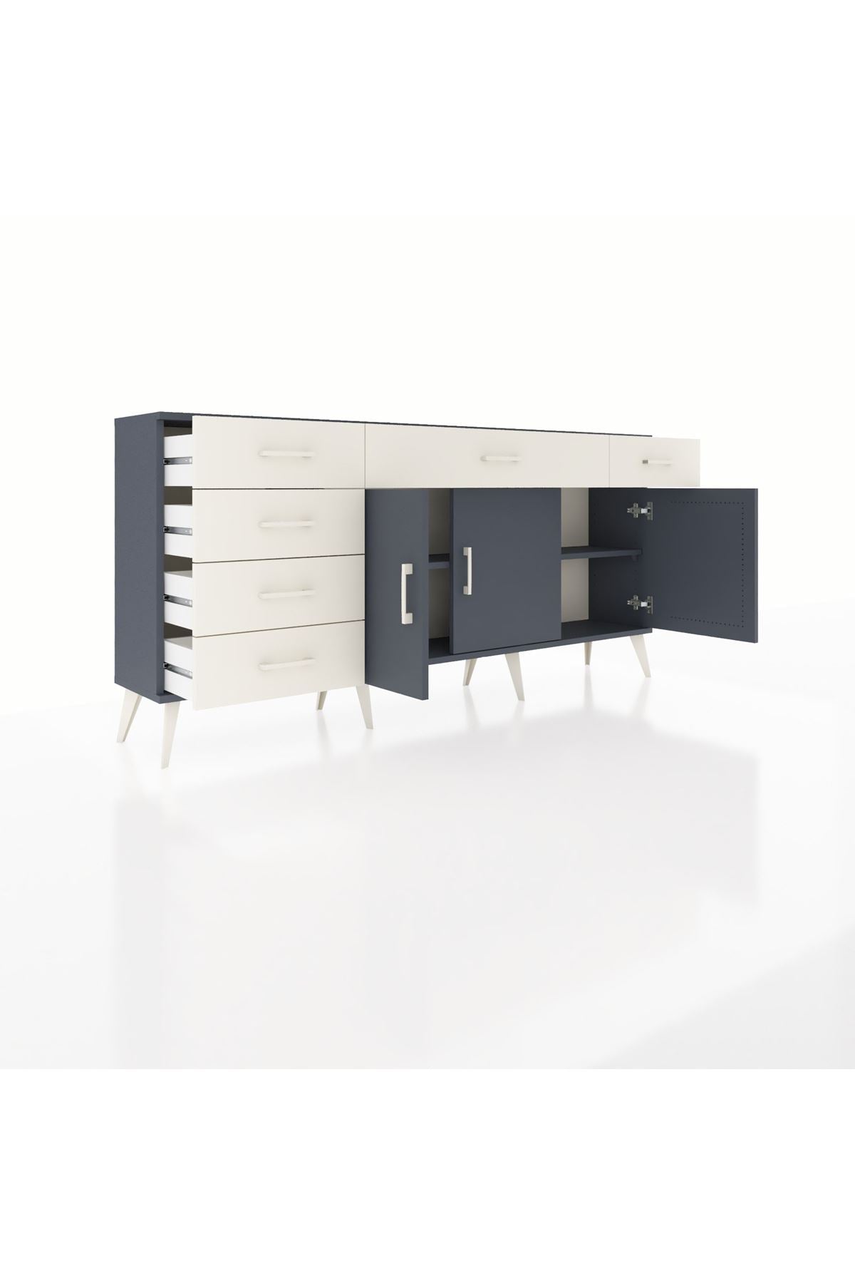 Arges Konsol 2 Raflı 6 Çekmeceli 3 Kapaklı 176x30x83 - S148M032V16A