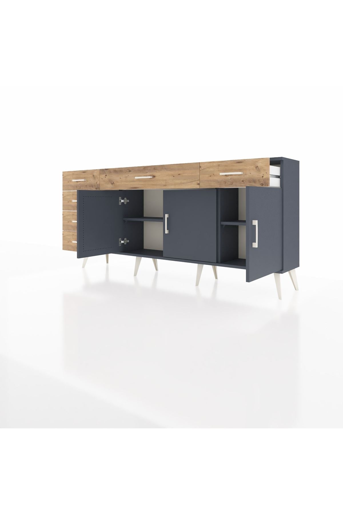 Arges Konsol 2 Raflı 6 Çekmeceli 3 Kapaklı 176x30x83 - S148M032V18A