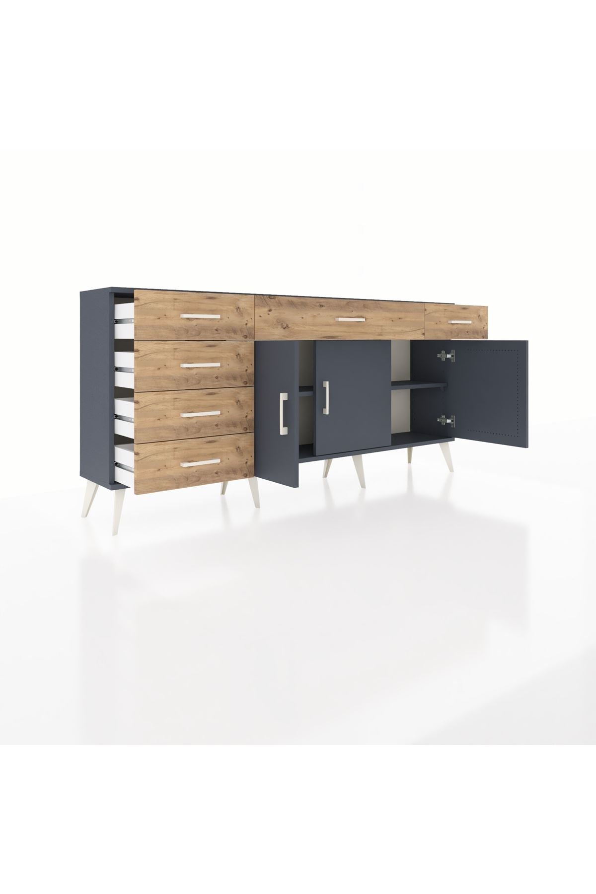 Arges Konsol 2 Raflı 6 Çekmeceli 3 Kapaklı 176x30x83 - S148M032V18A