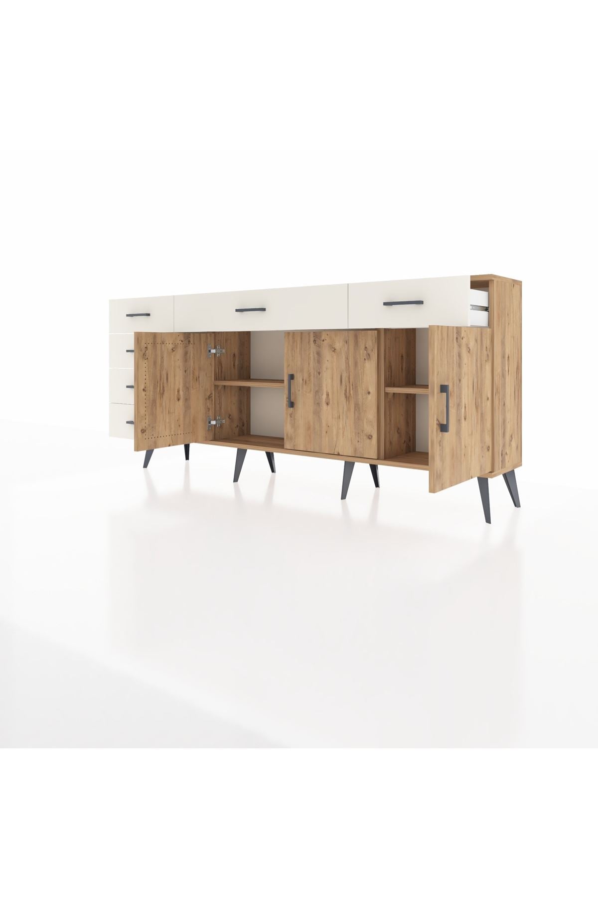 Arges Konsol 2 Raflı 6 Çekmeceli 3 Kapaklı 176x30x83 - S148M032V19A
