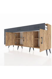 Arges Konsol 2 Raflı 6 Çekmeceli 3 Kapaklı 176x30x83 - S148M032V20A