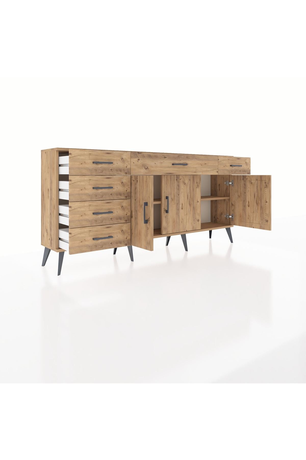 Arges Konsol 2 Raflı 6 Çekmeceli 3 Kapaklı 176x30x83 - S148M032V21A