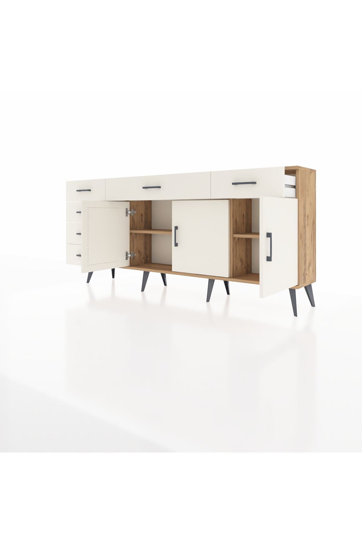 Arges Konsol 2 Raflı 6 Çekmeceli 3 Kapaklı 176x30x83 - S148M032V22A