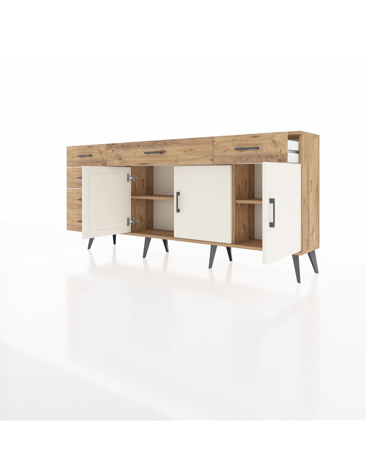 Arges Konsol 2 Raflı 6 Çekmeceli 3 Kapaklı 176x30x83 - S148M032V24A