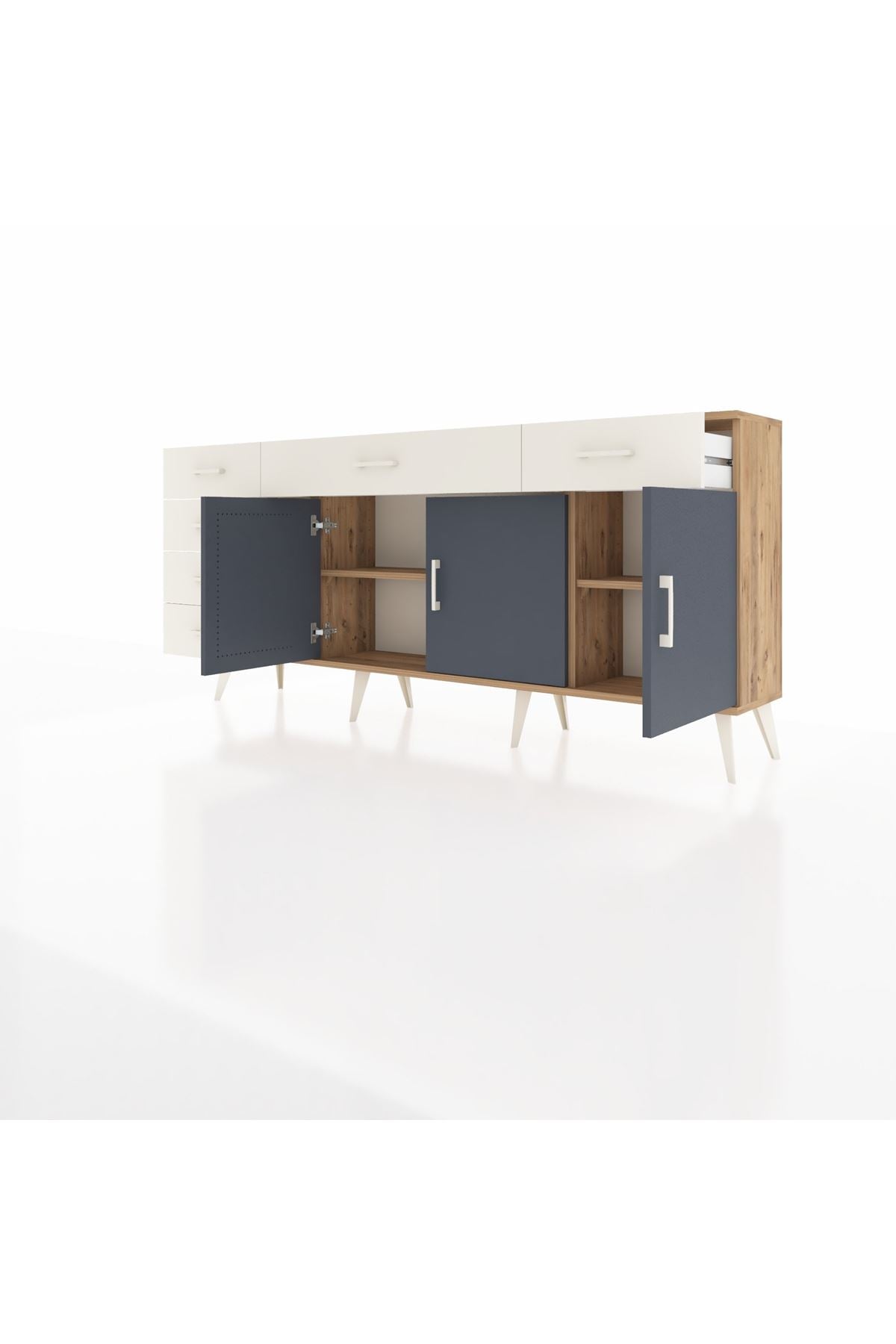 Arges Konsol 2 Raflı 6 Çekmeceli 3 Kapaklı 176x30x83 - S148M032V25A