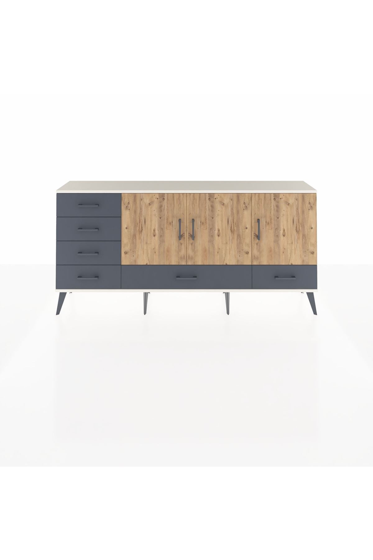 Arges Konsol 4 Raflı 6 Çekmeceli 3 Kapaklı 176x30x83 - S148M033V02A