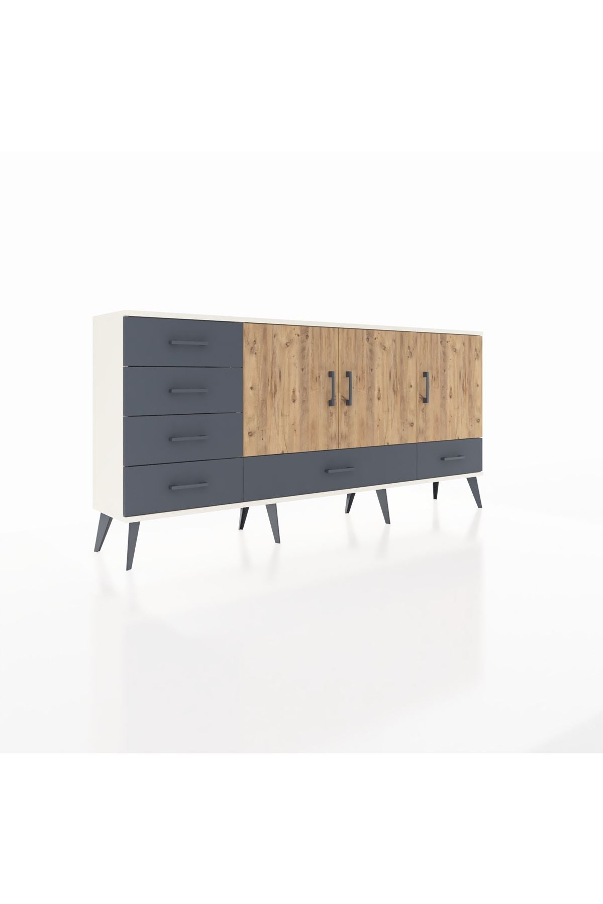 Arges Konsol 4 Raflı 6 Çekmeceli 3 Kapaklı 176x30x83 - S148M033V02A