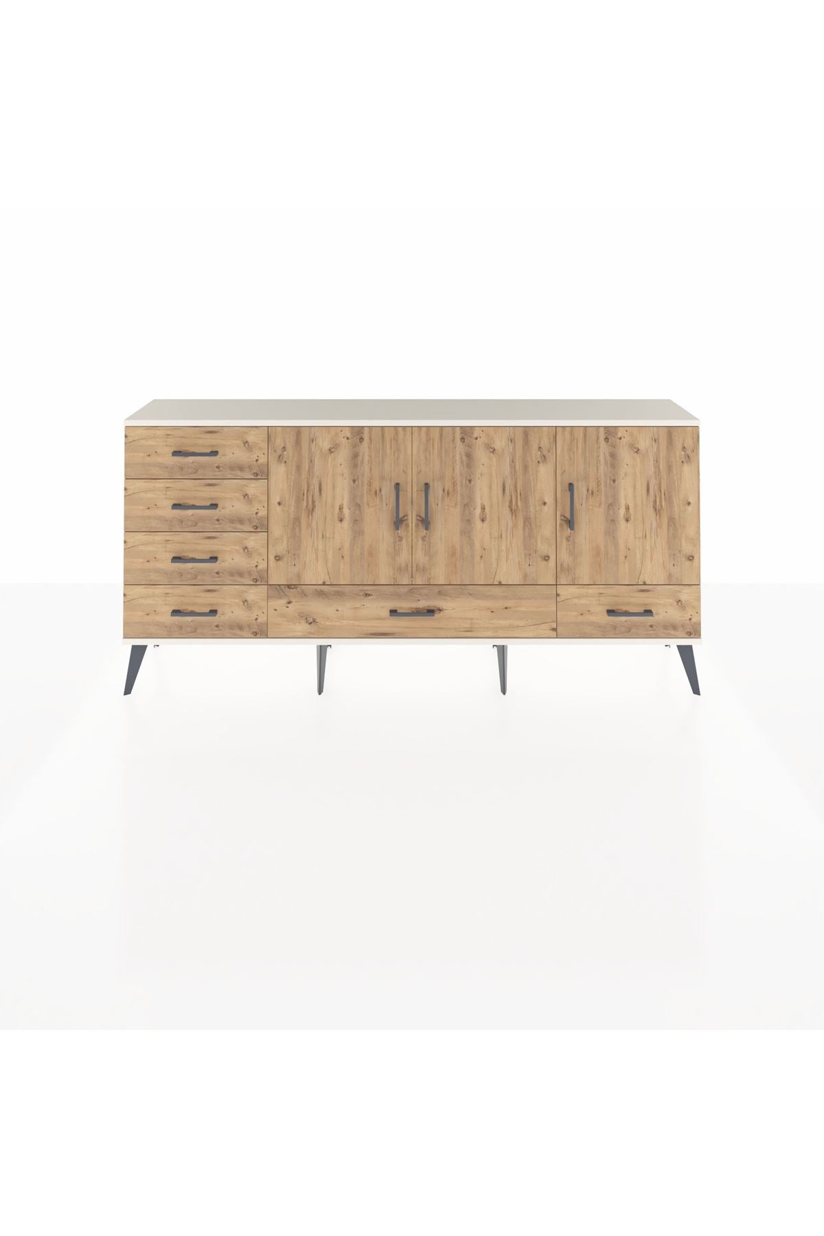 Arges Konsol 4 Raflı 6 Çekmeceli 3 Kapaklı 176x30x83 - S148M033V03A