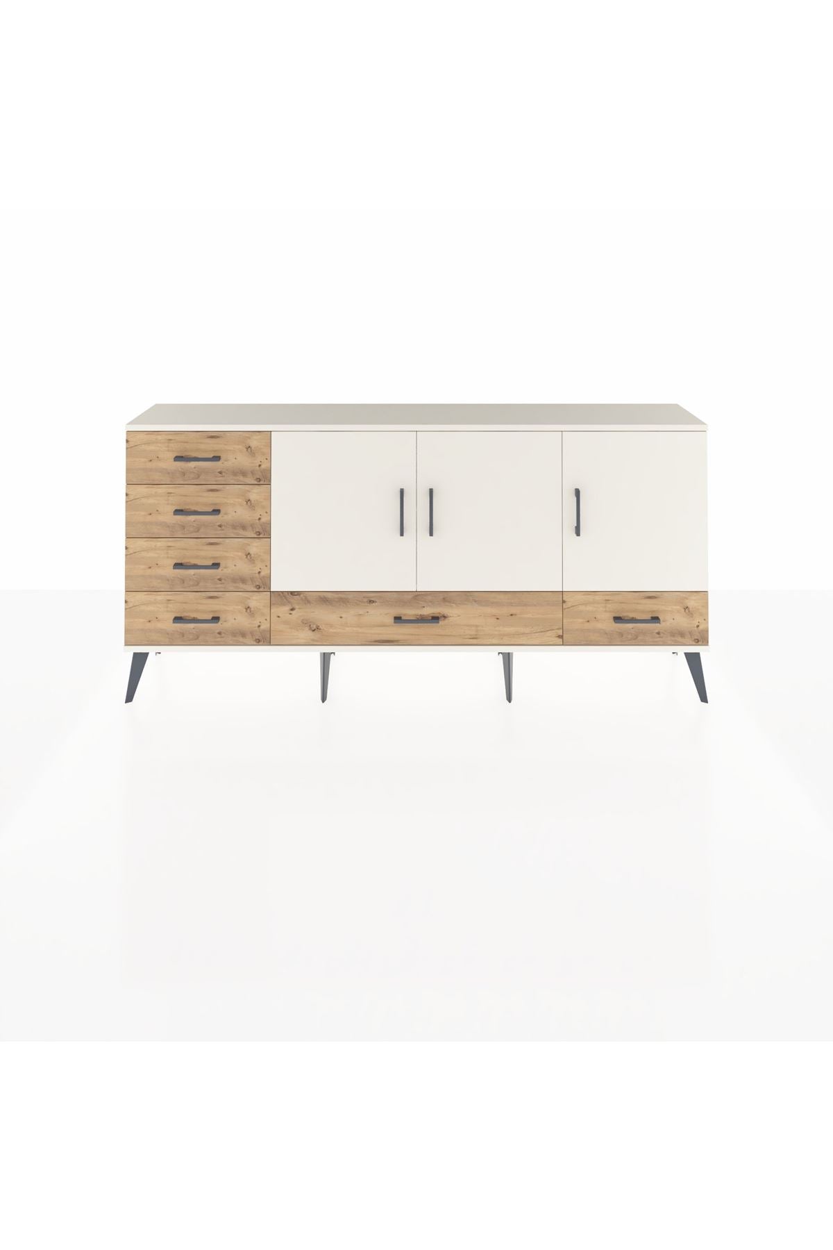 Arges Konsol 4 Raflı 6 Çekmeceli 3 Kapaklı 176x30x83 - S148M033V06A