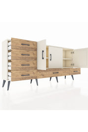 Arges Konsol 4 Raflı 6 Çekmeceli 3 Kapaklı 176x30x83 - S148M033V06A