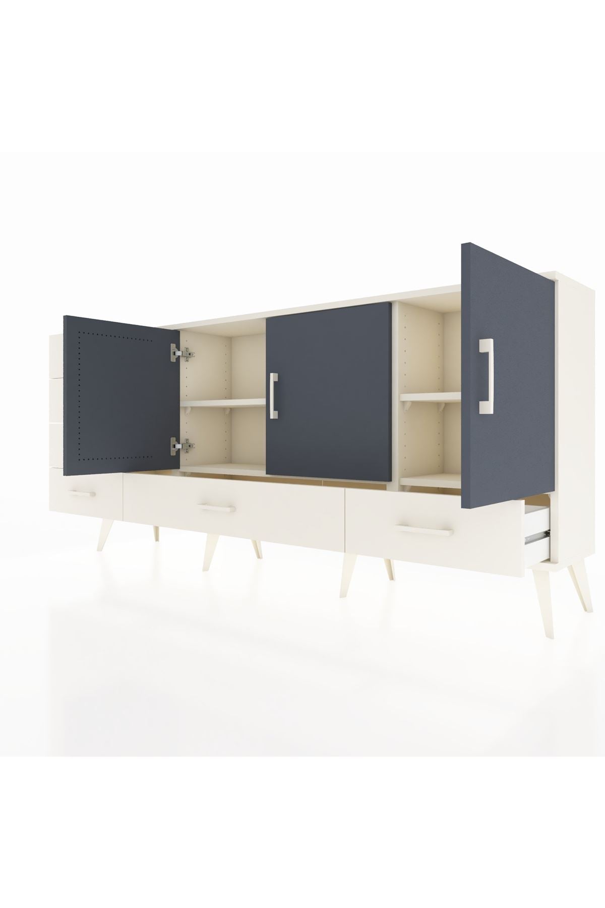Arges Konsol 4 Raflı 6 Çekmeceli 3 Kapaklı 176x30x83 - S148M033V07A