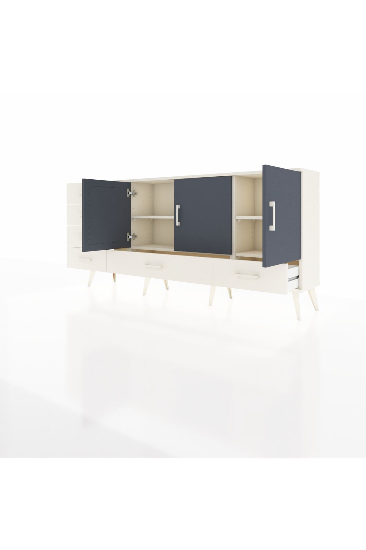 Arges Konsol 4 Raflı 6 Çekmeceli 3 Kapaklı 176x30x83 - S148M033V07A