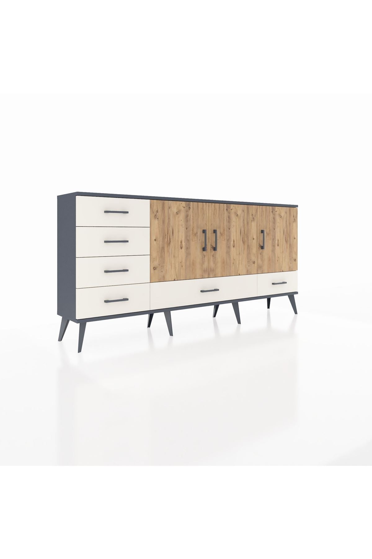 Arges Konsol 4 Raflı 6 Çekmeceli 3 Kapaklı 176x30x83 - S148M033V10A
