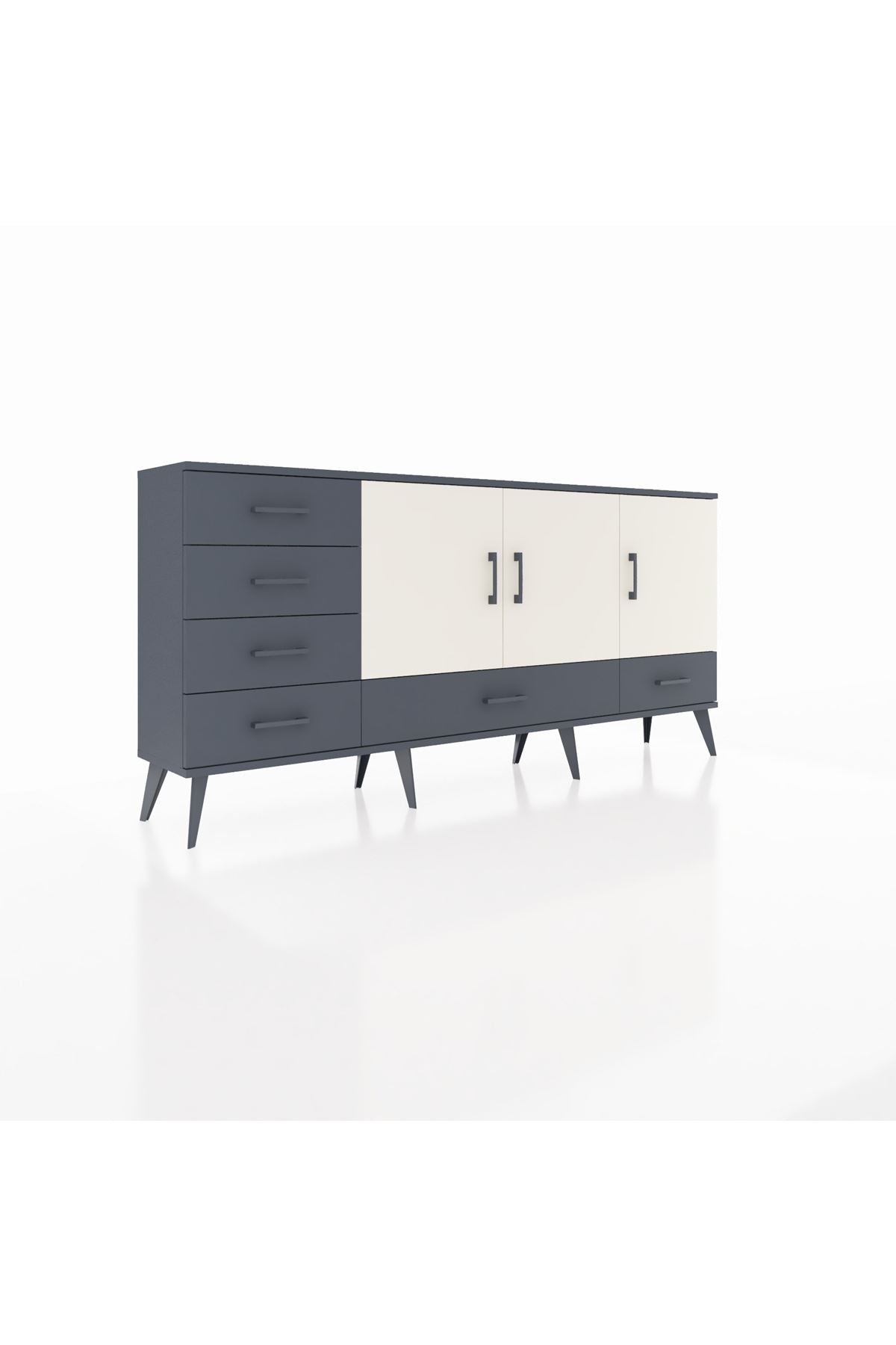 Arges Konsol 4 Raflı 6 Çekmeceli 3 Kapaklı 176x30x83 - S148M033V14A