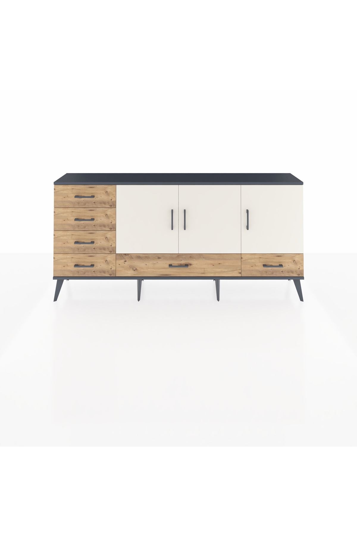 Arges Konsol 4 Raflı 6 Çekmeceli 3 Kapaklı 176x30x83 - S148M033V15A