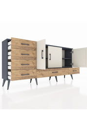 Arges Konsol 4 Raflı 6 Çekmeceli 3 Kapaklı 176x30x83 - S148M033V15A