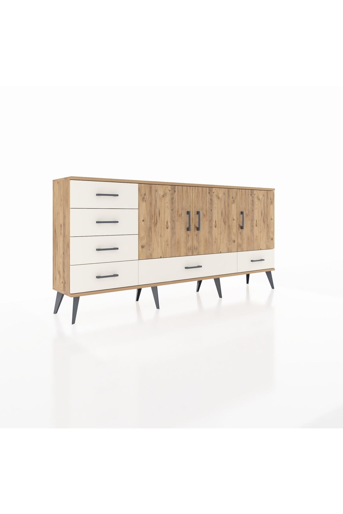 Arges Konsol 4 Raflı 6 Çekmeceli 3 Kapaklı 176x30x83 - S148M033V19A
