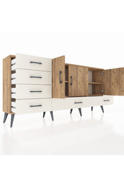Arges Konsol 4 Raflı 6 Çekmeceli 3 Kapaklı 176x30x83 - S148M033V19A