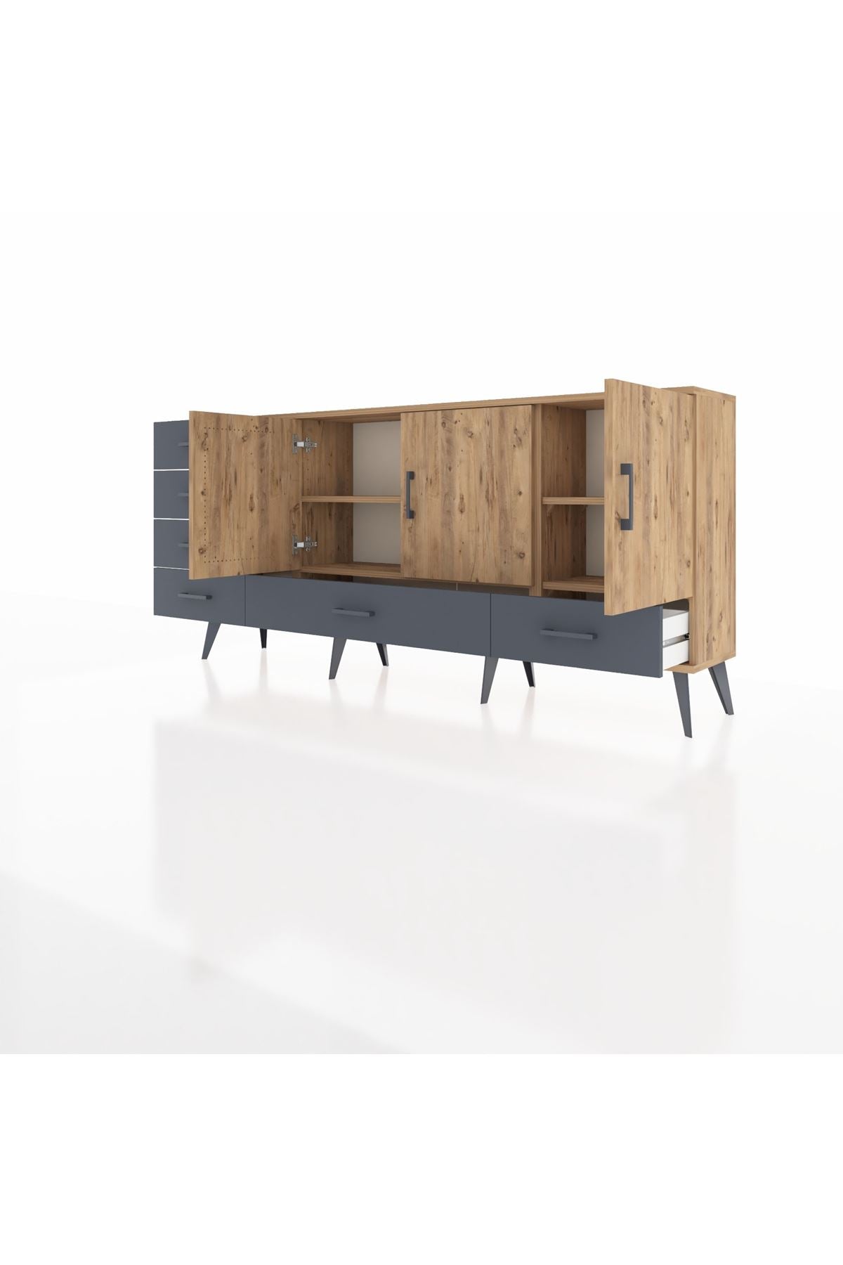 Arges Konsol 4 Raflı 6 Çekmeceli 3 Kapaklı 176x30x83 - S148M033V20A