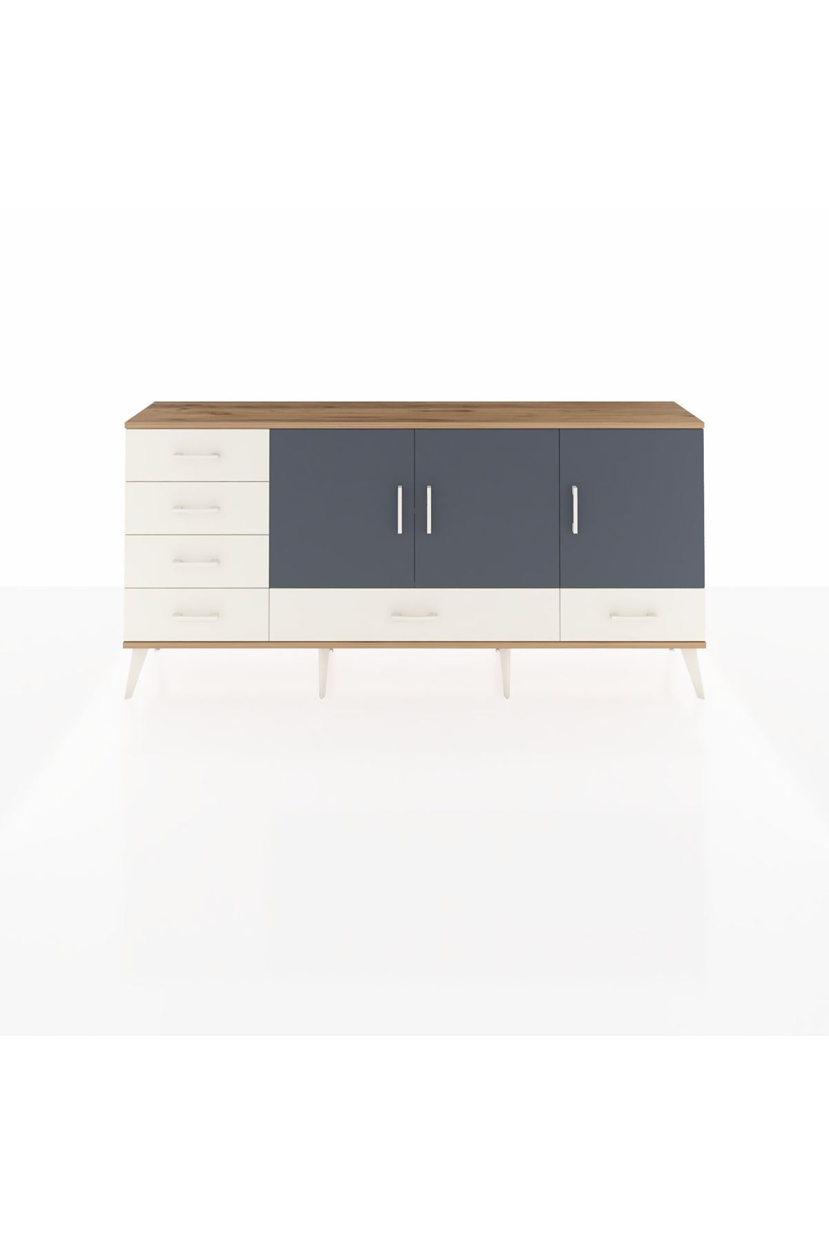 Arges Konsol 4 Raflı 6 Çekmeceli 3 Kapaklı 176x30x83 - S148M033V25A