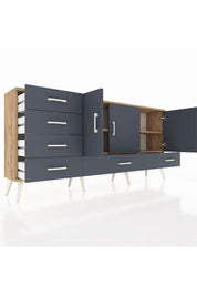Arges Konsol 4 Raflı 6 Çekmeceli 3 Kapaklı 176x30x83 - S148M033V26A