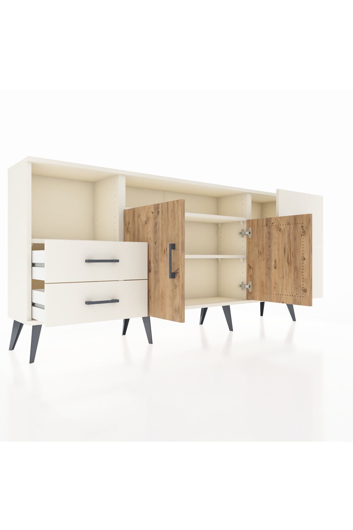 Arges Konsol 3 Raflı 4 Çekmeceli 2 Kapaklı 176x30x83 - S148M034V01A