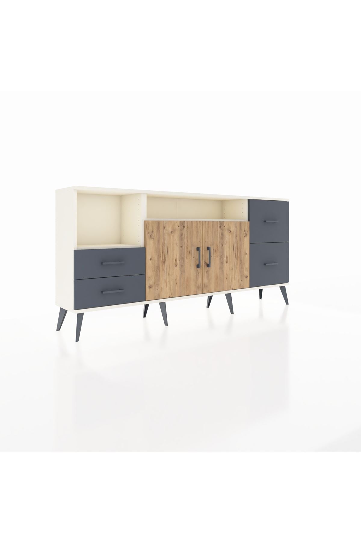 Arges Konsol 3 Raflı 4 Çekmeceli 2 Kapaklı 176x30x83 - S148M034V02A