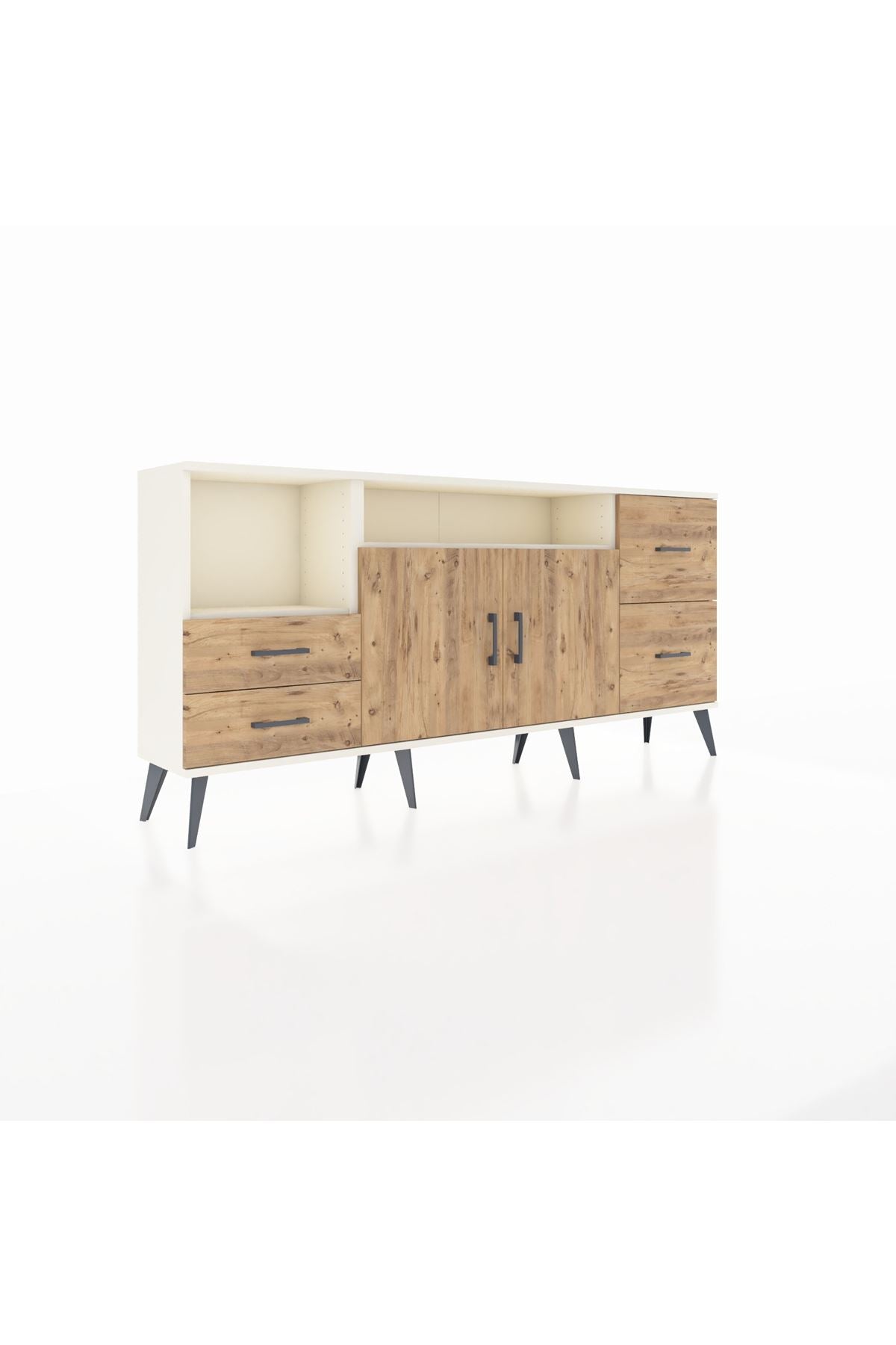 Arges Konsol 3 Raflı 4 Çekmeceli 2 Kapaklı 176x30x83 - S148M034V03A