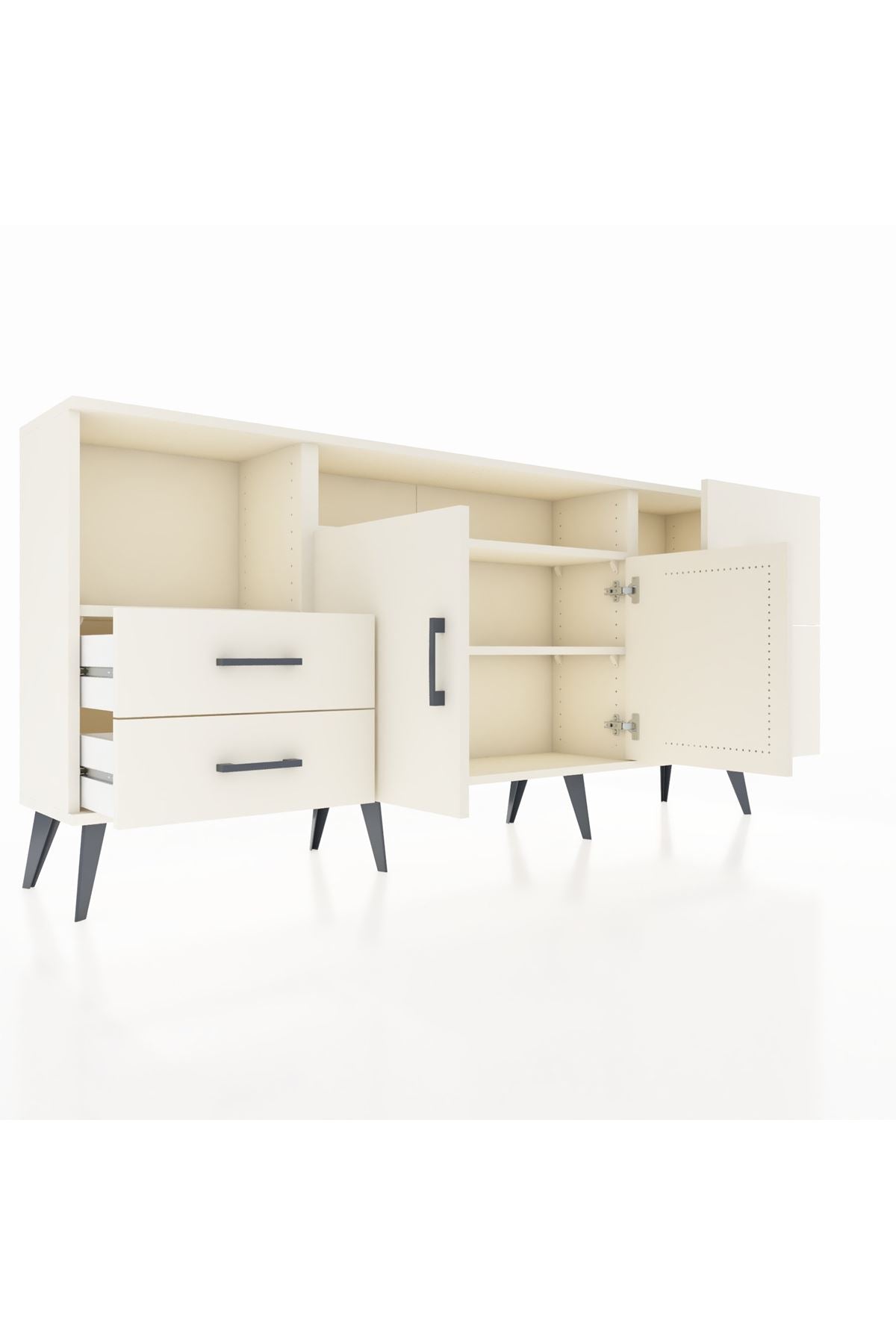 Arges Konsol 3 Raflı 4 Çekmeceli 2 Kapaklı 176x30x83 - S148M034V04A