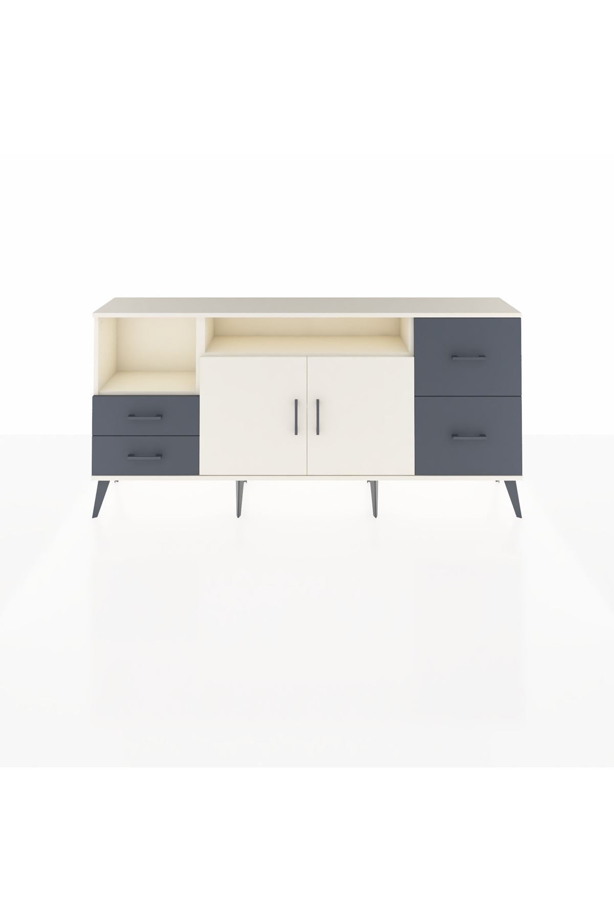 Arges Konsol 3 Raflı 4 Çekmeceli 2 Kapaklı 176x30x83 - S148M034V05A