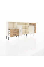 Arges Konsol 3 Raflı 4 Çekmeceli 2 Kapaklı 176x30x83 - S148M034V06A