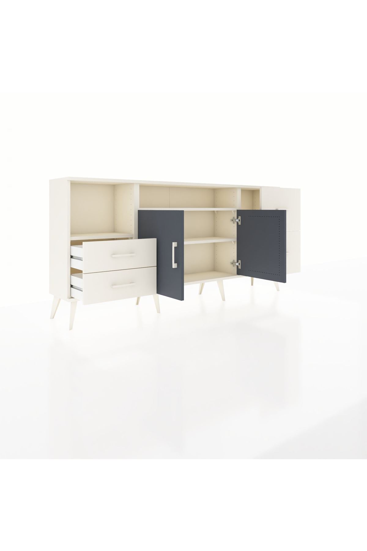 Arges Konsol 3 Raflı 4 Çekmeceli 2 Kapaklı 176x30x83 - S148M034V07A