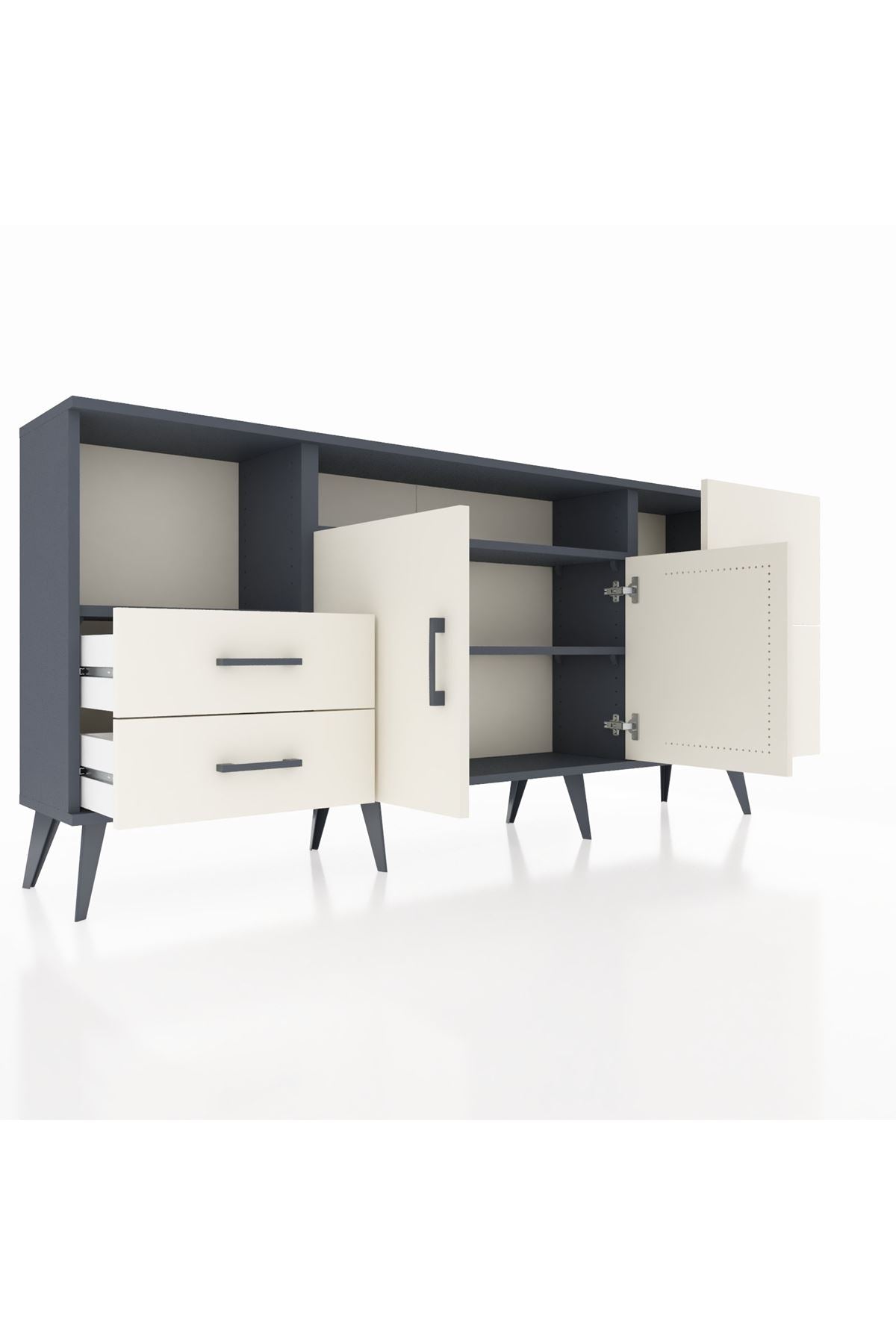 Arges Konsol 3 Raflı 4 Çekmeceli 2 Kapaklı 176x30x83 - S148M034V13A
