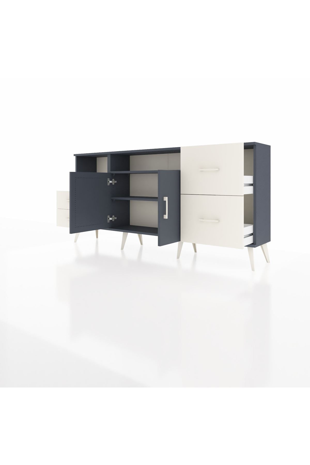 Arges Konsol 3 Raflı 4 Çekmeceli 2 Kapaklı 176x30x83 - S148M034V16A