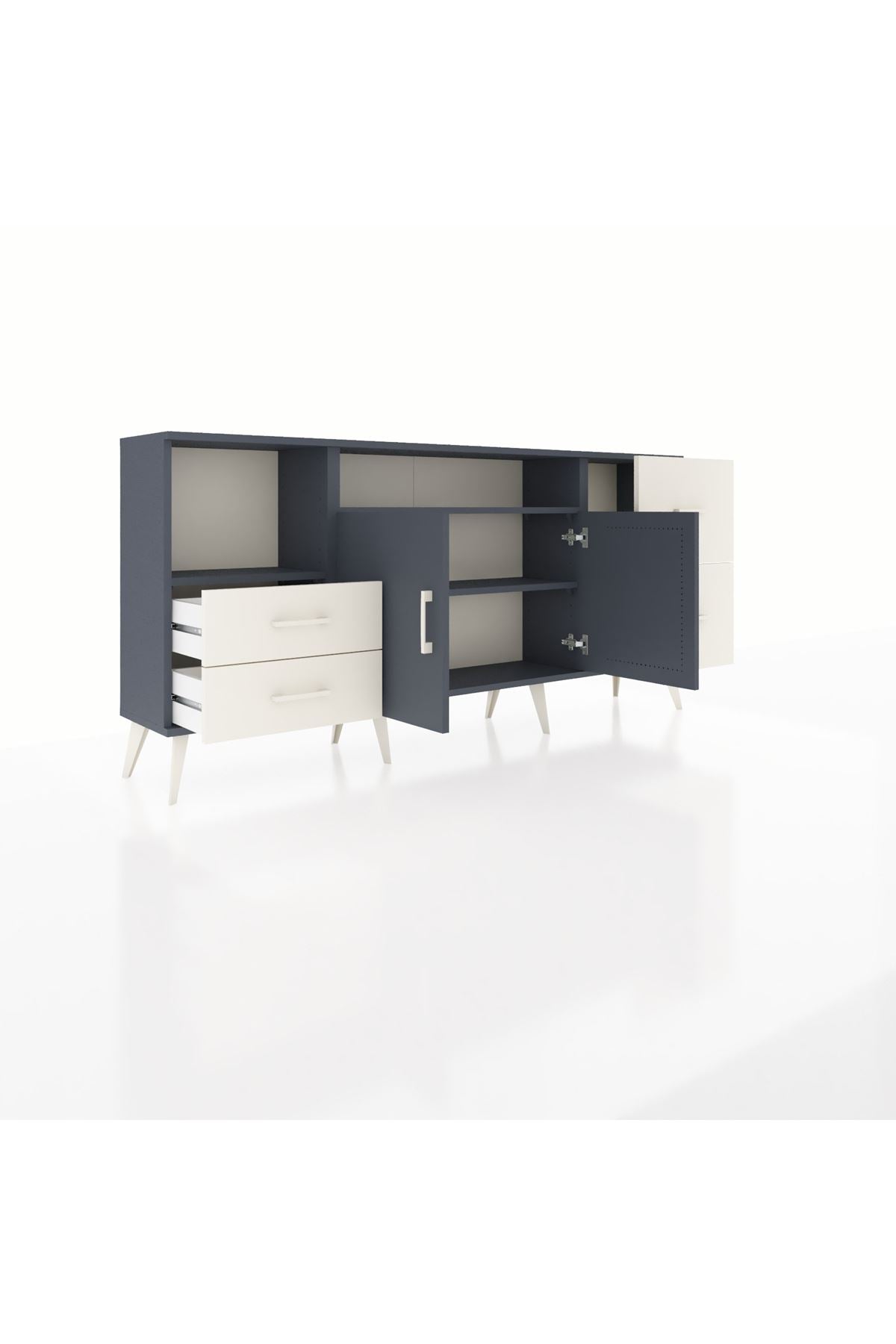 Arges Konsol 3 Raflı 4 Çekmeceli 2 Kapaklı 176x30x83 - S148M034V16A