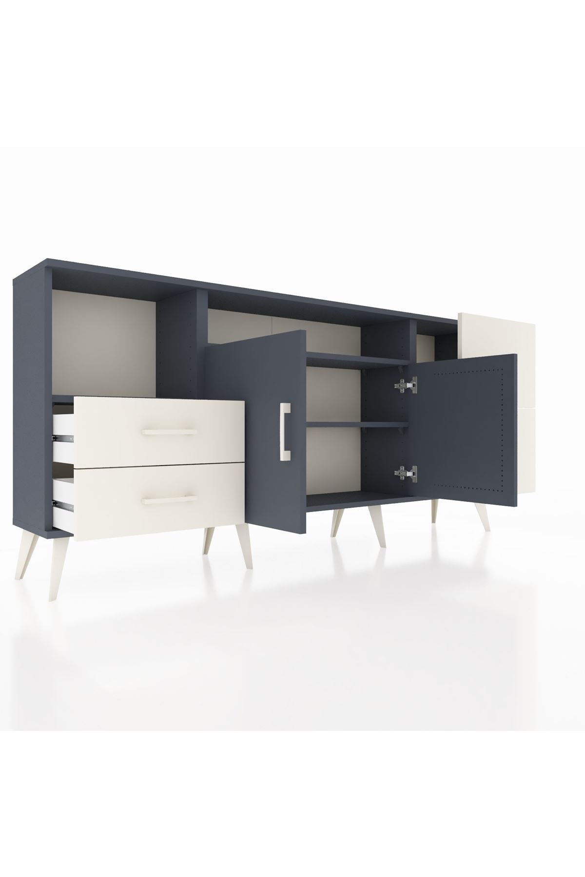 Arges Konsol 3 Raflı 4 Çekmeceli 2 Kapaklı 176x30x83 - S148M034V16A