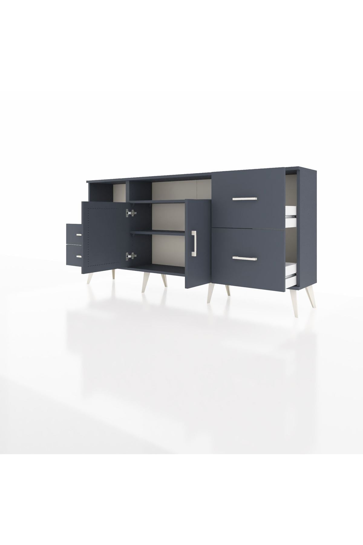 Arges Konsol 3 Raflı 4 Çekmeceli 2 Kapaklı 176x30x83 - S148M034V17A