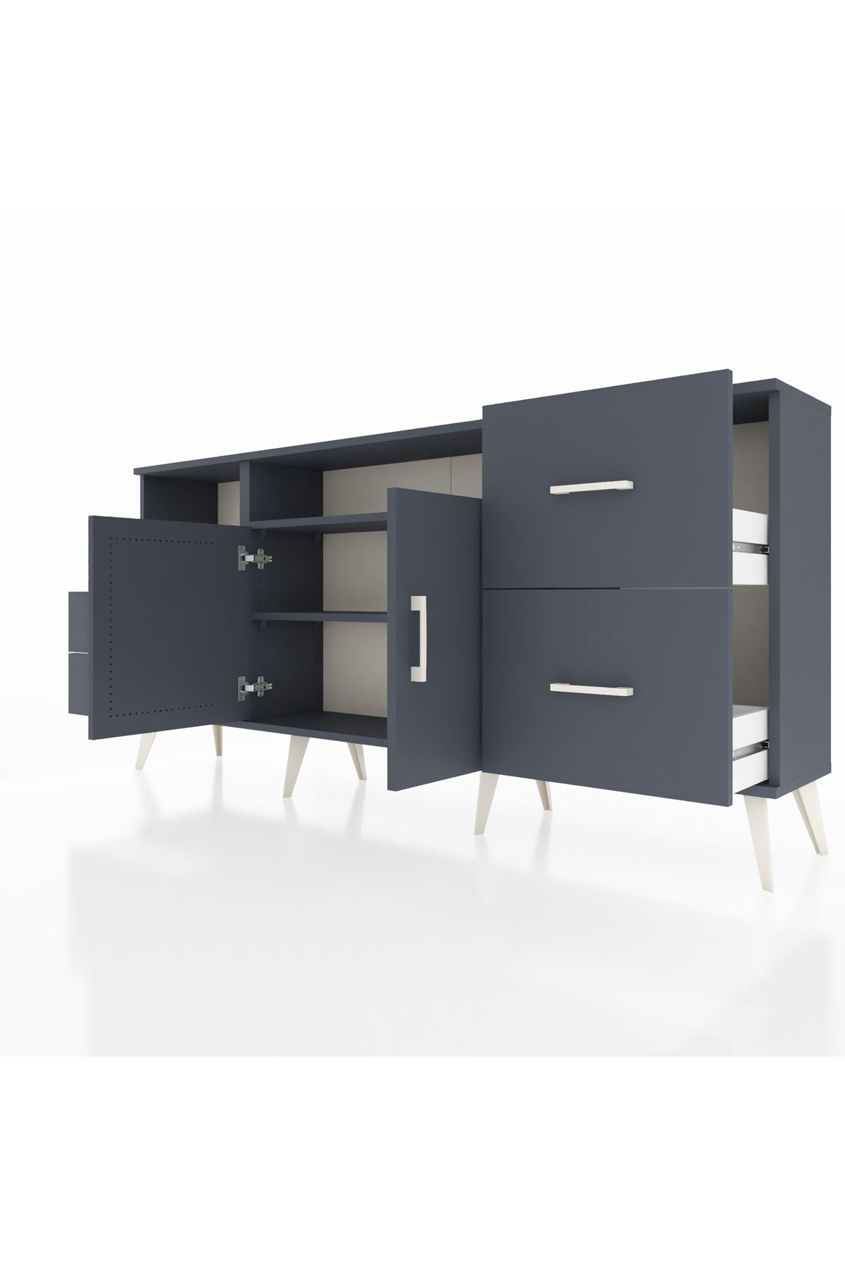Arges Konsol 3 Raflı 4 Çekmeceli 2 Kapaklı 176x30x83 - S148M034V17A