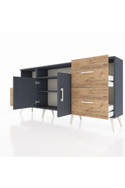 Arges Konsol 3 Raflı 4 Çekmeceli 2 Kapaklı 176x30x83 - S148M034V18A