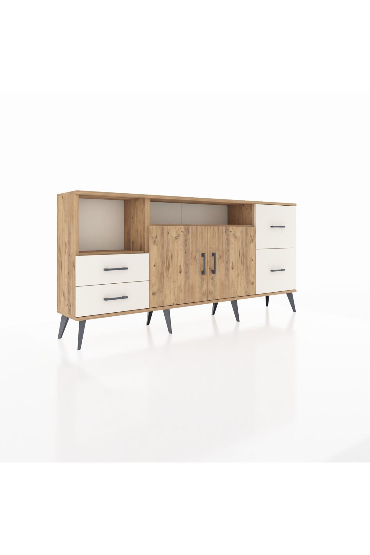 Arges Konsol 3 Raflı 4 Çekmeceli 2 Kapaklı 176x30x83 - S148M034V19A