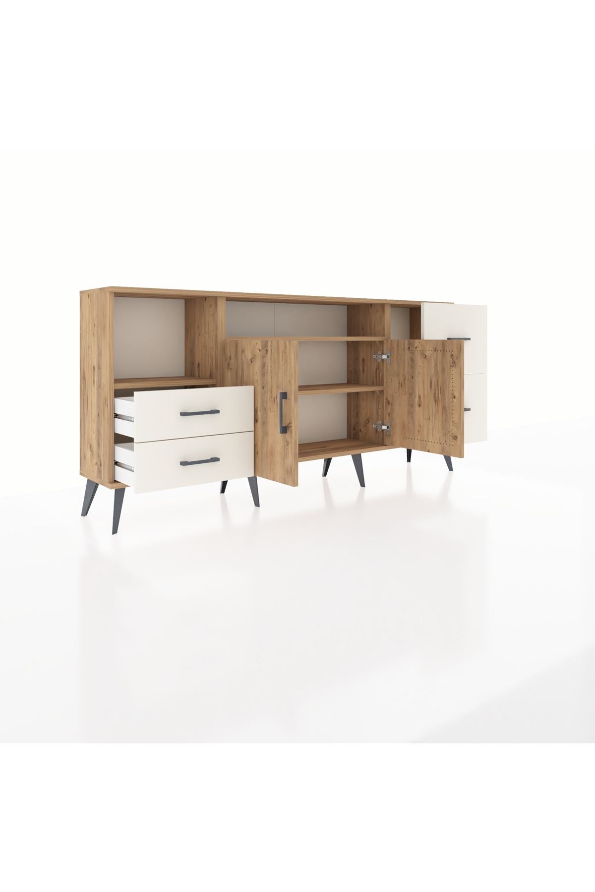 Arges Konsol 3 Raflı 4 Çekmeceli 2 Kapaklı 176x30x83 - S148M034V19A