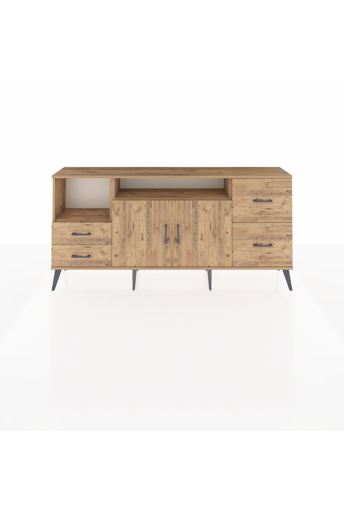 Arges Konsol 3 Raflı 4 Çekmeceli 2 Kapaklı 176x30x83 - S148M034V21A