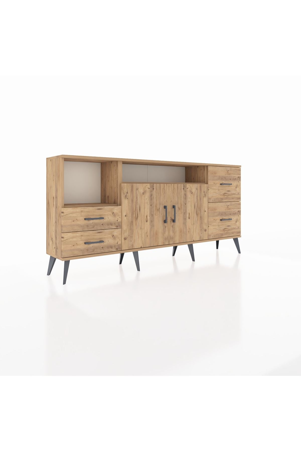 Arges Konsol 3 Raflı 4 Çekmeceli 2 Kapaklı 176x30x83 - S148M034V21A