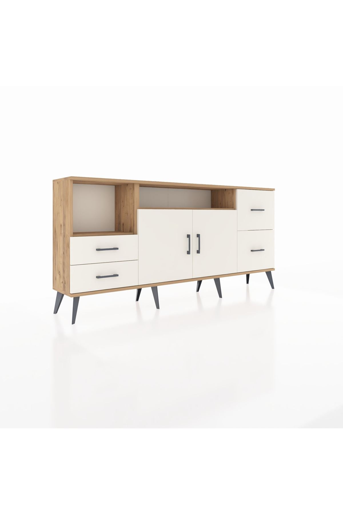 Arges Konsol 3 Raflı 4 Çekmeceli 2 Kapaklı 176x30x83 - S148M034V22A