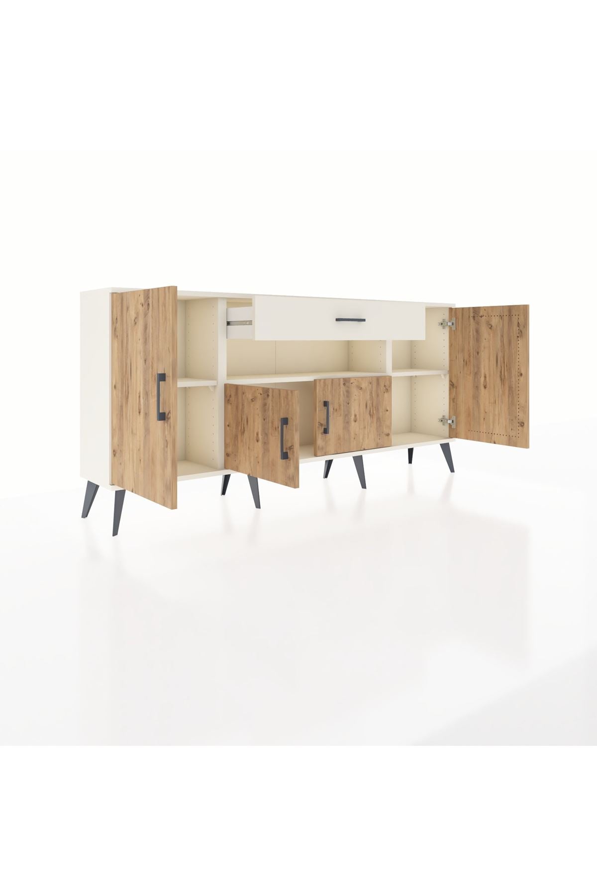 Arges Konsol 3 Raflı Tek Çekmeceli 4 Kapaklı 176x30x83 - S148M035V01A