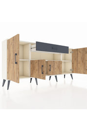 Arges Konsol 3 Raflı Tek Çekmeceli 4 Kapaklı 176x30x83 - S148M035V02A