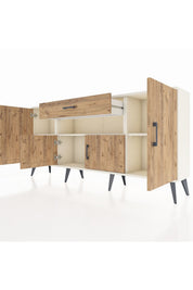 Arges Konsol 3 Raflı Tek Çekmeceli 4 Kapaklı 176x30x83 - S148M035V03A