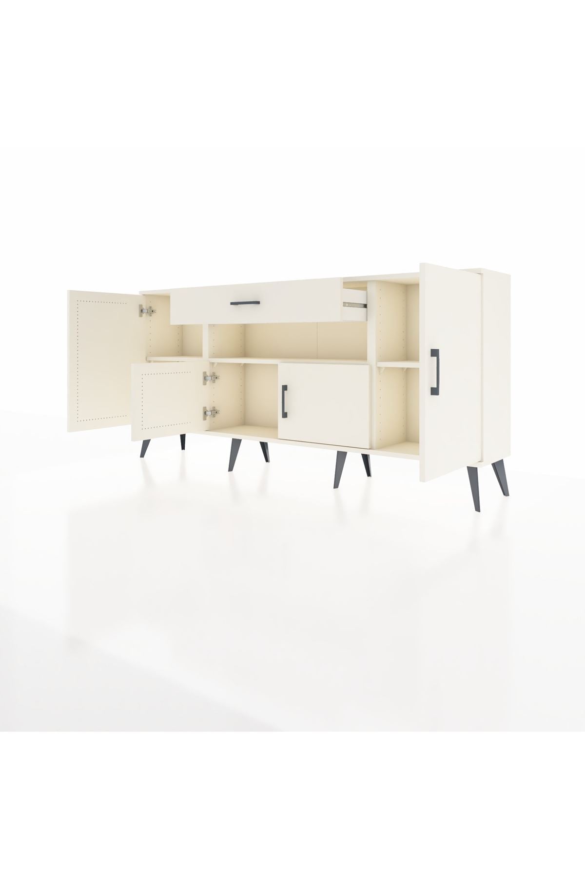 Arges Konsol 3 Raflı Tek Çekmeceli 4 Kapaklı 176x30x83 - S148M035V04A